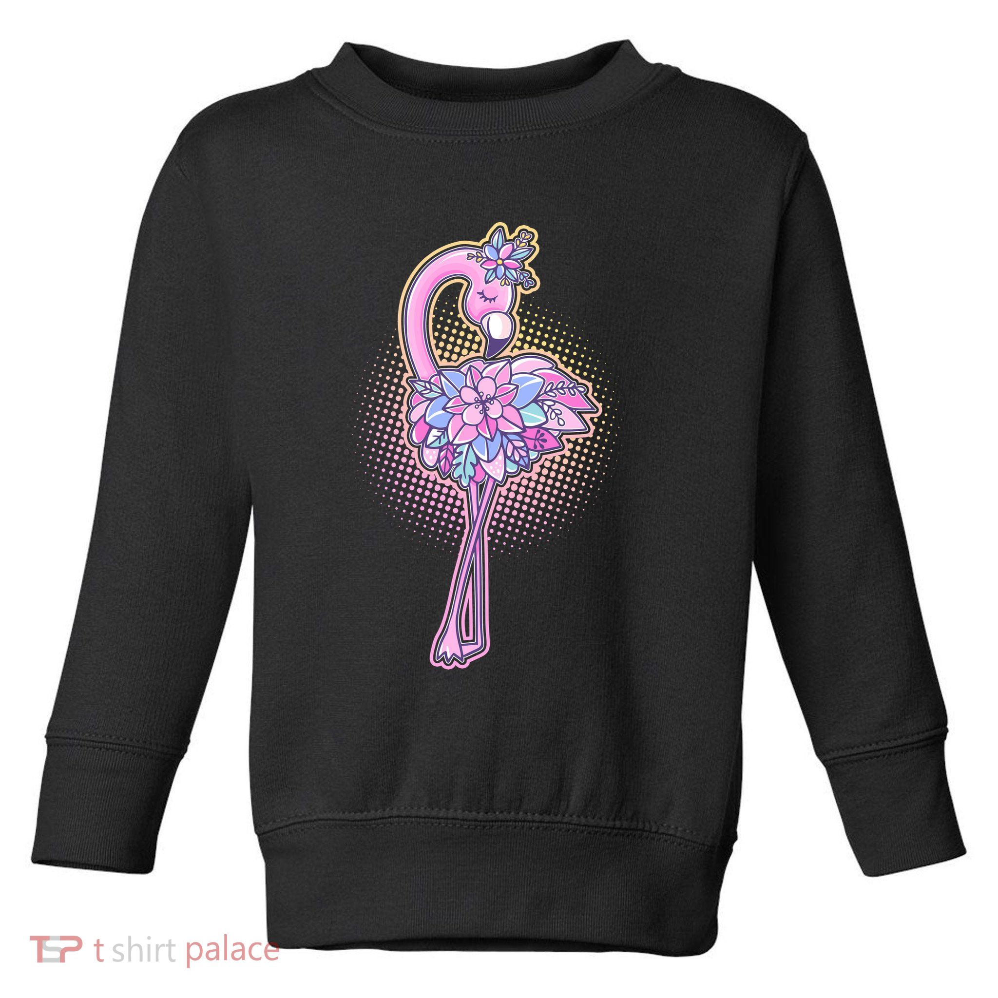 Cute Floral Flamingo Toddler Sweatshirt