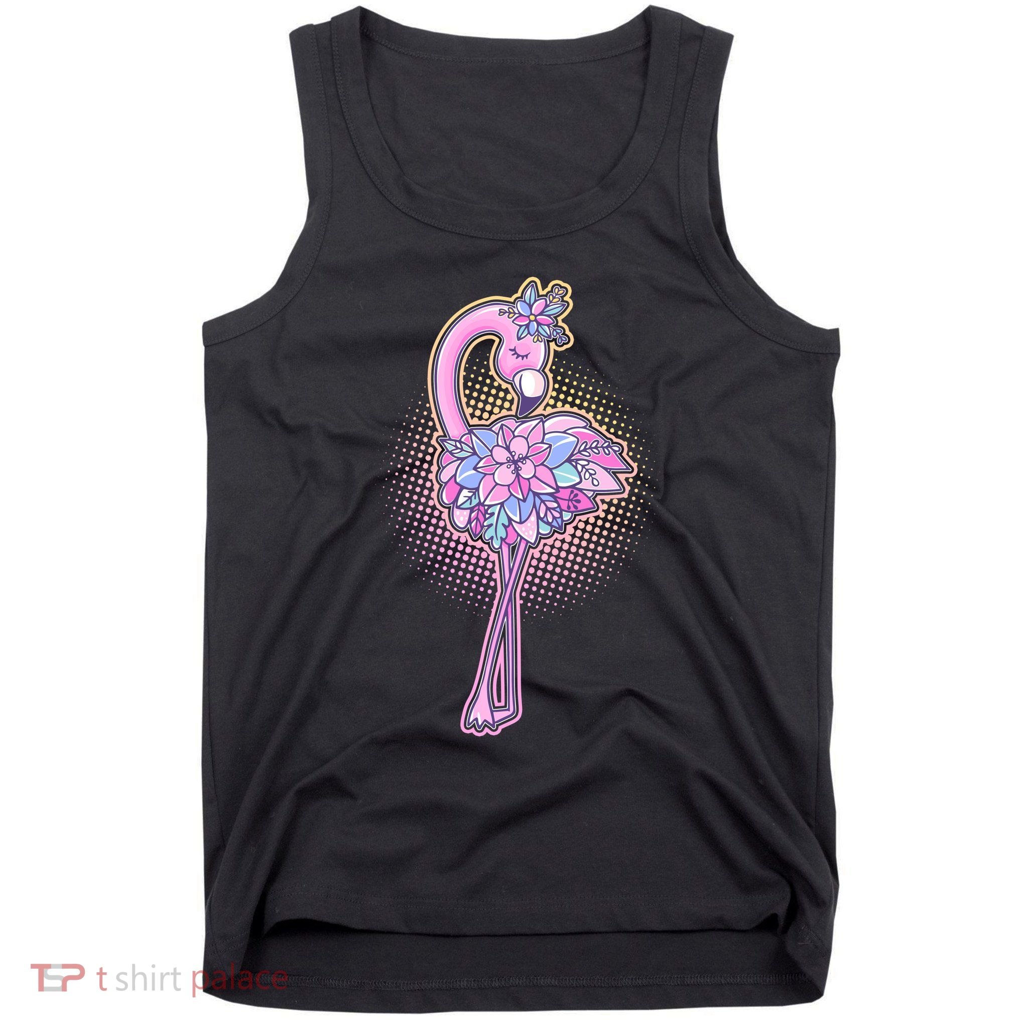 Cute Floral Flamingo Tank Top