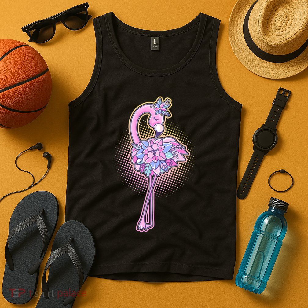 Cute Floral Flamingo Tank Top