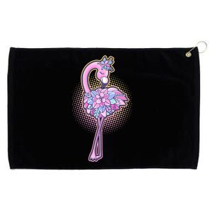 Cute Floral Flamingo Grommeted Golf Towel