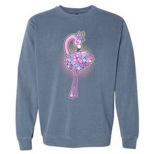 Cute Floral Flamingo Garment-Dyed Sweatshirt