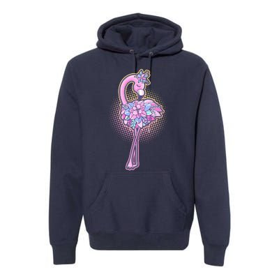 Cute Floral Flamingo Premium Hoodie