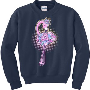 Cute Floral Flamingo Kids Sweatshirt