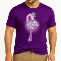Cute Floral Flamingo Cooling Performance Crew T-Shirt