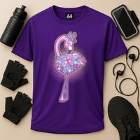 Cute Floral Flamingo Cooling Performance Crew T-Shirt