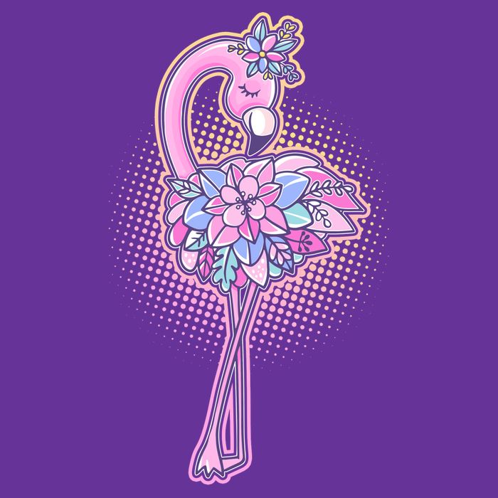 Cute Floral Flamingo Cooling Performance Crew T-Shirt