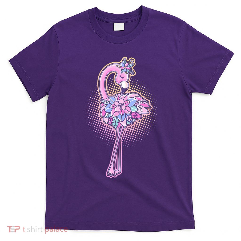 Cute Floral Flamingo T-Shirt
