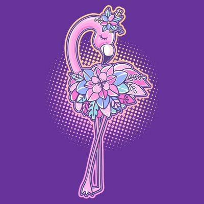 Cute Floral Flamingo T-Shirt
