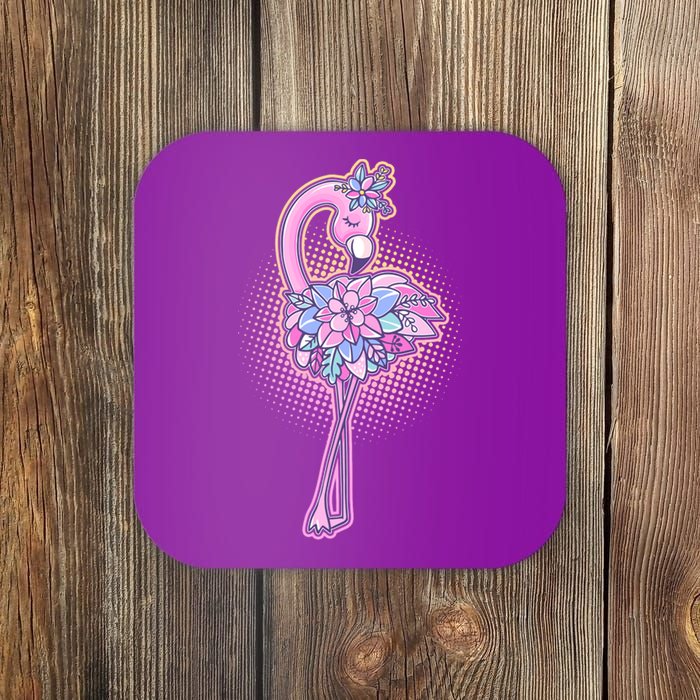 Cute Floral Flamingo Coaster