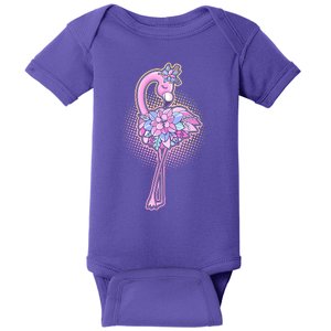 Cute Floral Flamingo Baby Bodysuit