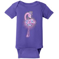 Cute Floral Flamingo Baby Bodysuit