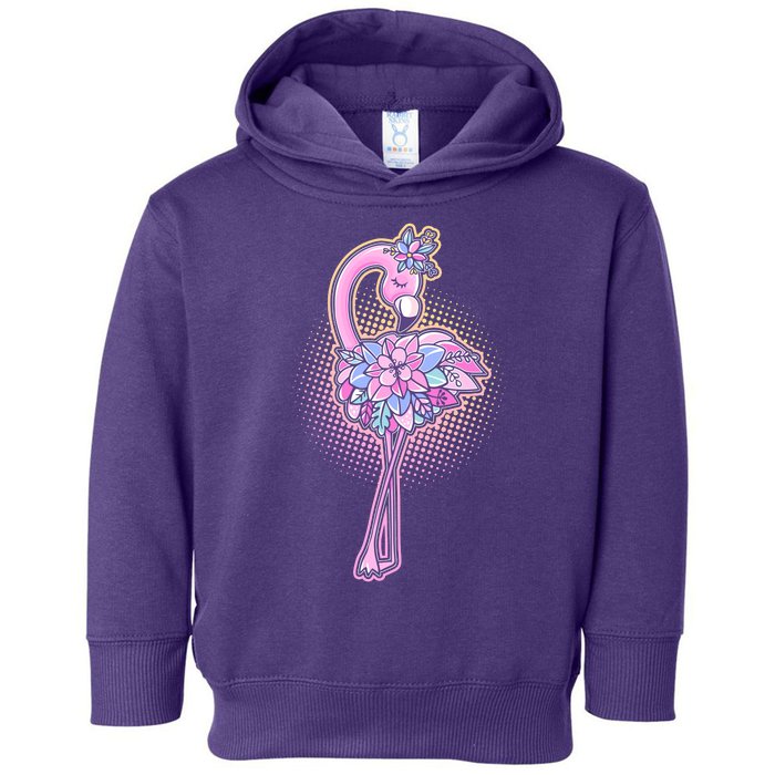 Cute Floral Flamingo Toddler Hoodie