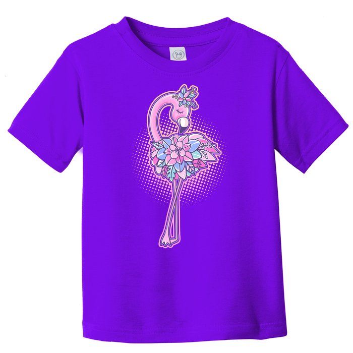 Cute Floral Flamingo Toddler T-Shirt