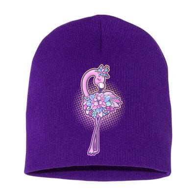 Cute Floral Flamingo Short Acrylic Beanie