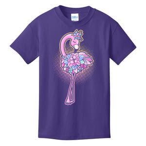 Cute Floral Flamingo Kids T-Shirt