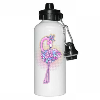 Cute Floral Flamingo Aluminum Water Bottle