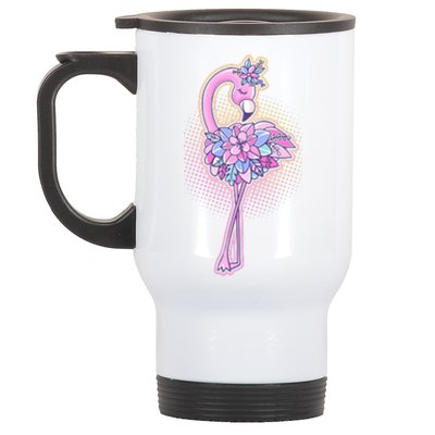 Cute Floral Flamingo Stainless Steel Travel Mug