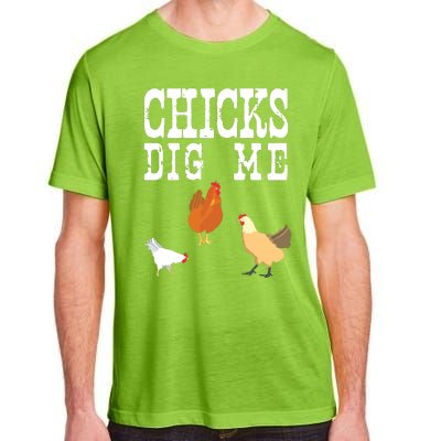 Chicken Farmer Funny Chicks Dig Me Farming Gift T Adult ChromaSoft Performance T-Shirt