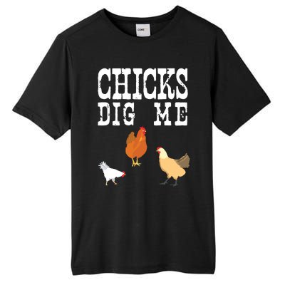 Chicken Farmer Funny Chicks Dig Me Farming Gift T Tall Fusion ChromaSoft Performance T-Shirt