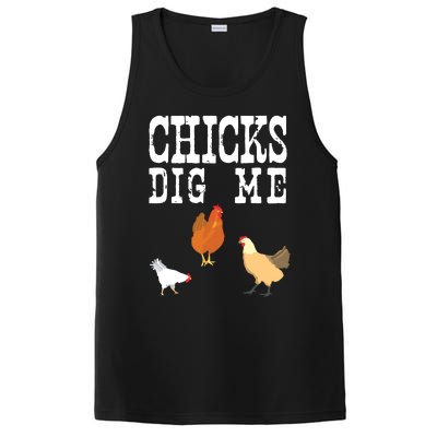 Chicken Farmer Funny Chicks Dig Me Farming Gift T PosiCharge Competitor Tank