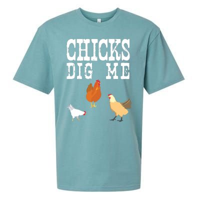 Chicken Farmer Funny Chicks Dig Me Farming Gift T Sueded Cloud Jersey T-Shirt