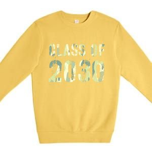 Camo Future Graduation Class Of 2030 6Th Grade Summer Camp Meaningful Gift Premium Crewneck Sweatshirt