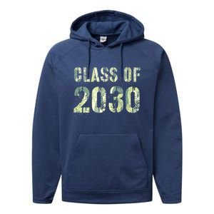 Camo Future Graduation Class Of 2030 6Th Grade Summer Camp Meaningful Gift Performance Fleece Hoodie