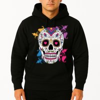 Candy Floral Graphic Skull Design Hoodie