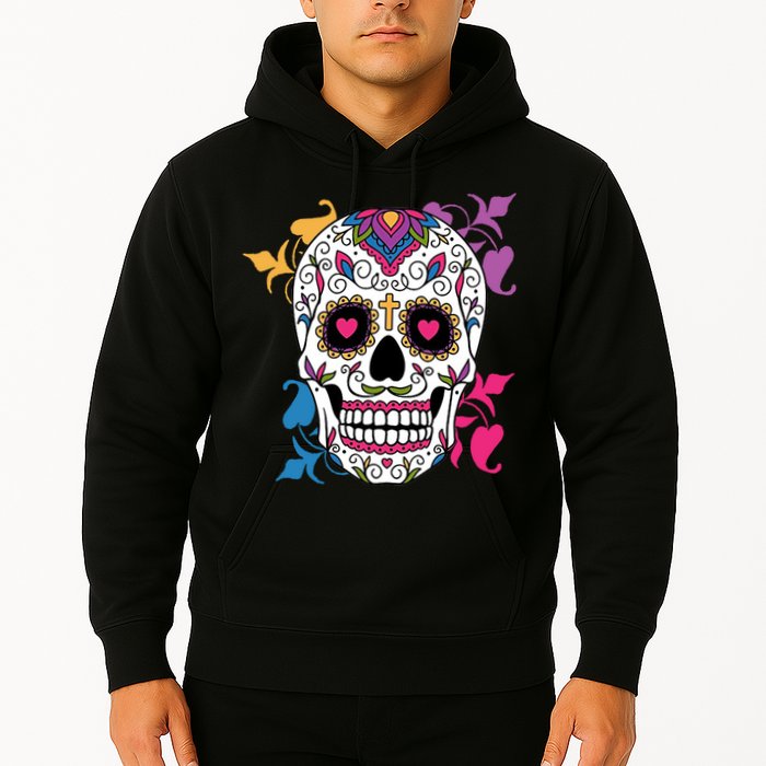 Candy Floral Graphic Skull Design Hoodie