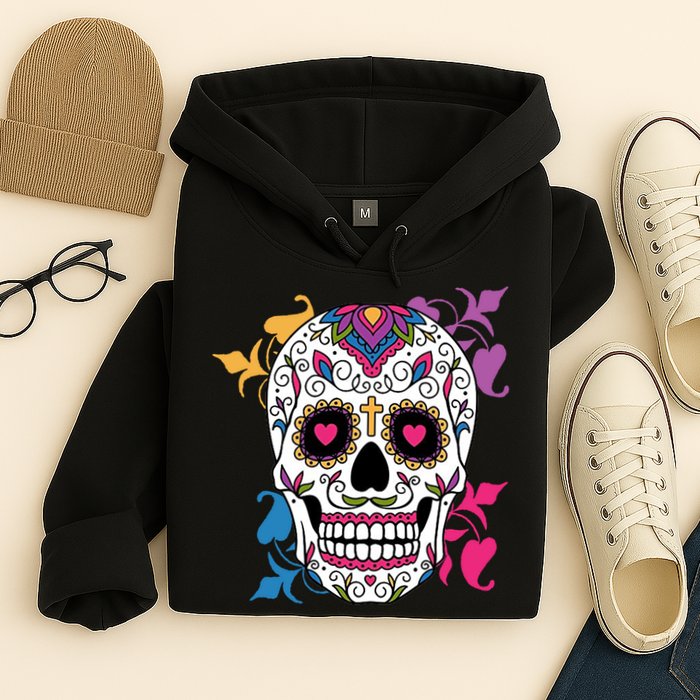 Candy Floral Graphic Skull Design Hoodie