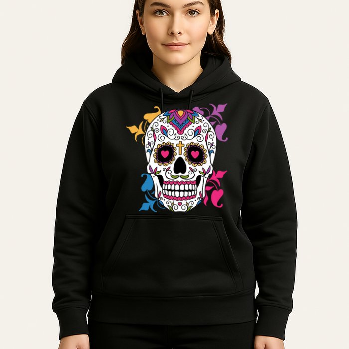 Candy Floral Graphic Skull Design Hoodie