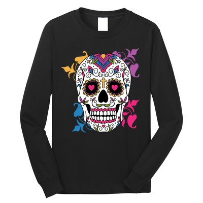 Candy Floral Graphic Skull Design Long Sleeve Shirt