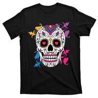 Candy Floral Graphic Skull Design T-Shirt