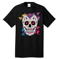 Candy Floral Graphic Skull Design Tall T-Shirt