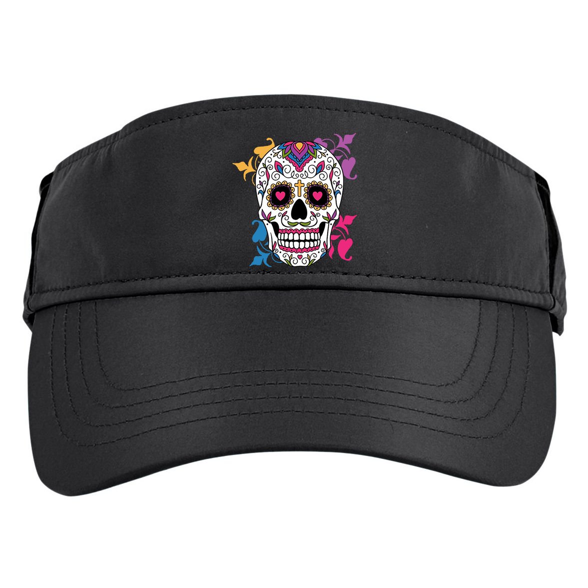 Candy Floral Graphic Skull Design Adult Drive Performance Visor