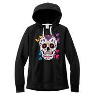 Candy Floral Graphic Skull Design Women's Fleece Hoodie