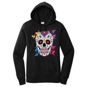 Candy Floral Graphic Skull Design Women's Pullover Hoodie