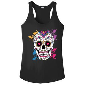 Candy Floral Graphic Skull Design Ladies PosiCharge Competitor Racerback Tank