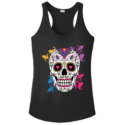 Candy Floral Graphic Skull Design Ladies PosiCharge Competitor Racerback Tank