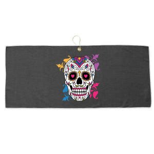 Candy Floral Graphic Skull Design Large Microfiber Waffle Golf Towel