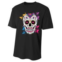 Candy Floral Graphic Skull Design Performance Sprint T-Shirt