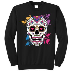 Candy Floral Graphic Skull Design Tall Sweatshirt