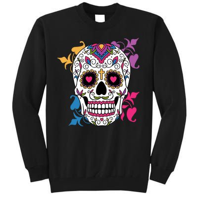 Candy Floral Graphic Skull Design Tall Sweatshirt