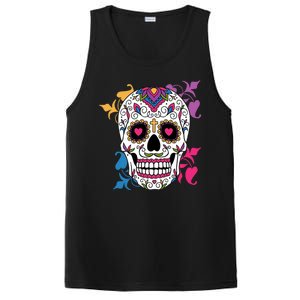 Candy Floral Graphic Skull Design PosiCharge Competitor Tank