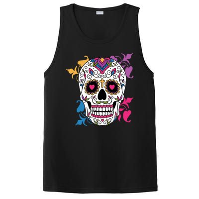 Candy Floral Graphic Skull Design PosiCharge Competitor Tank