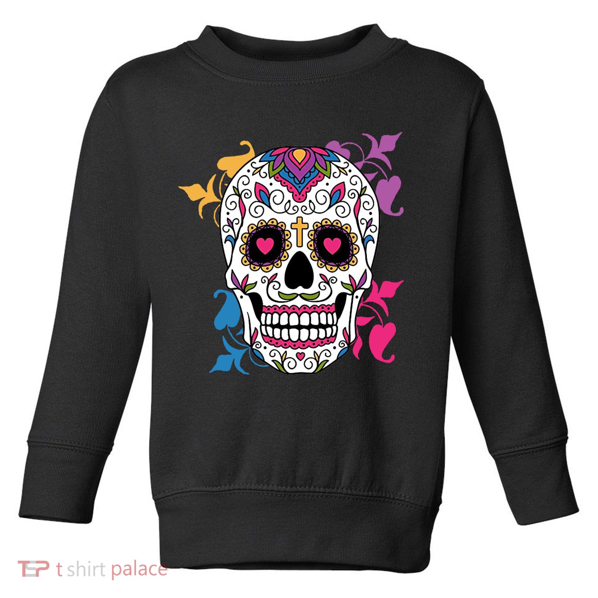 Candy Floral Graphic Skull Design Toddler Sweatshirt