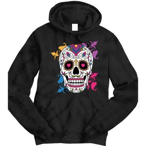 Candy Floral Graphic Skull Design Tie Dye Hoodie