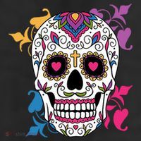 Candy Floral Graphic Skull Design Trucker Hat
