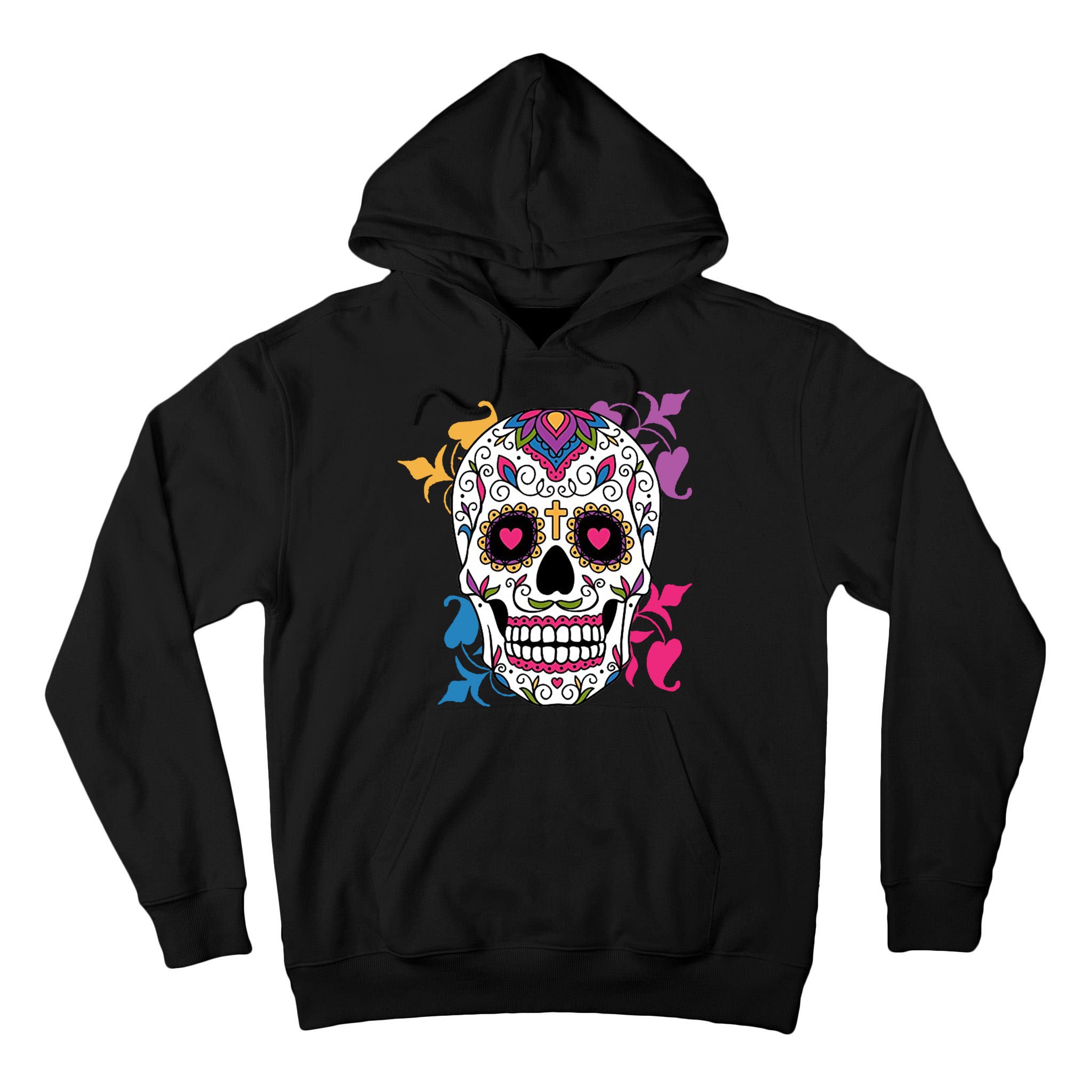 Candy Floral Graphic Skull Design Tall Hoodie