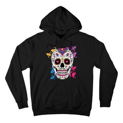 Candy Floral Graphic Skull Design Tall Hoodie